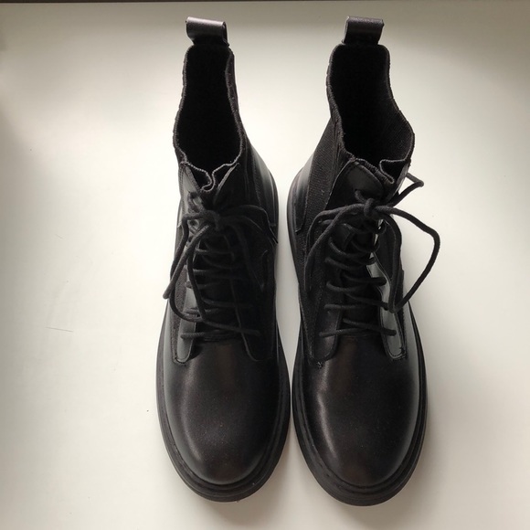 NEW! Women’s Black Sock boots with laces! Never worn! - Picture 1 of 8